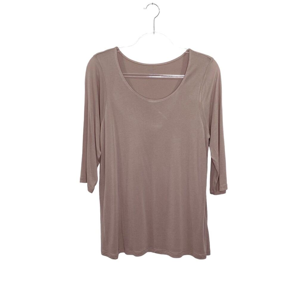 Pure Jill Elliptical Tee Womens Medium Blush Supersoft 3/4 Sleeve Modal